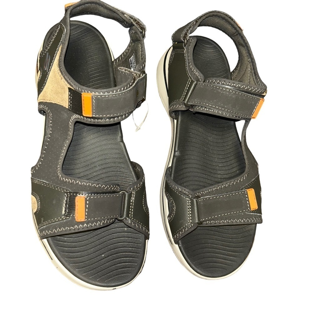 Men Skechers Go Walk Arch Fit Mission Cushioned Strap Sandals comfort size 13